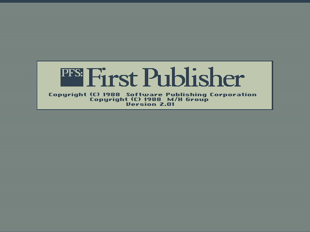 First Publisher 2.01 for DeskMate - Splash